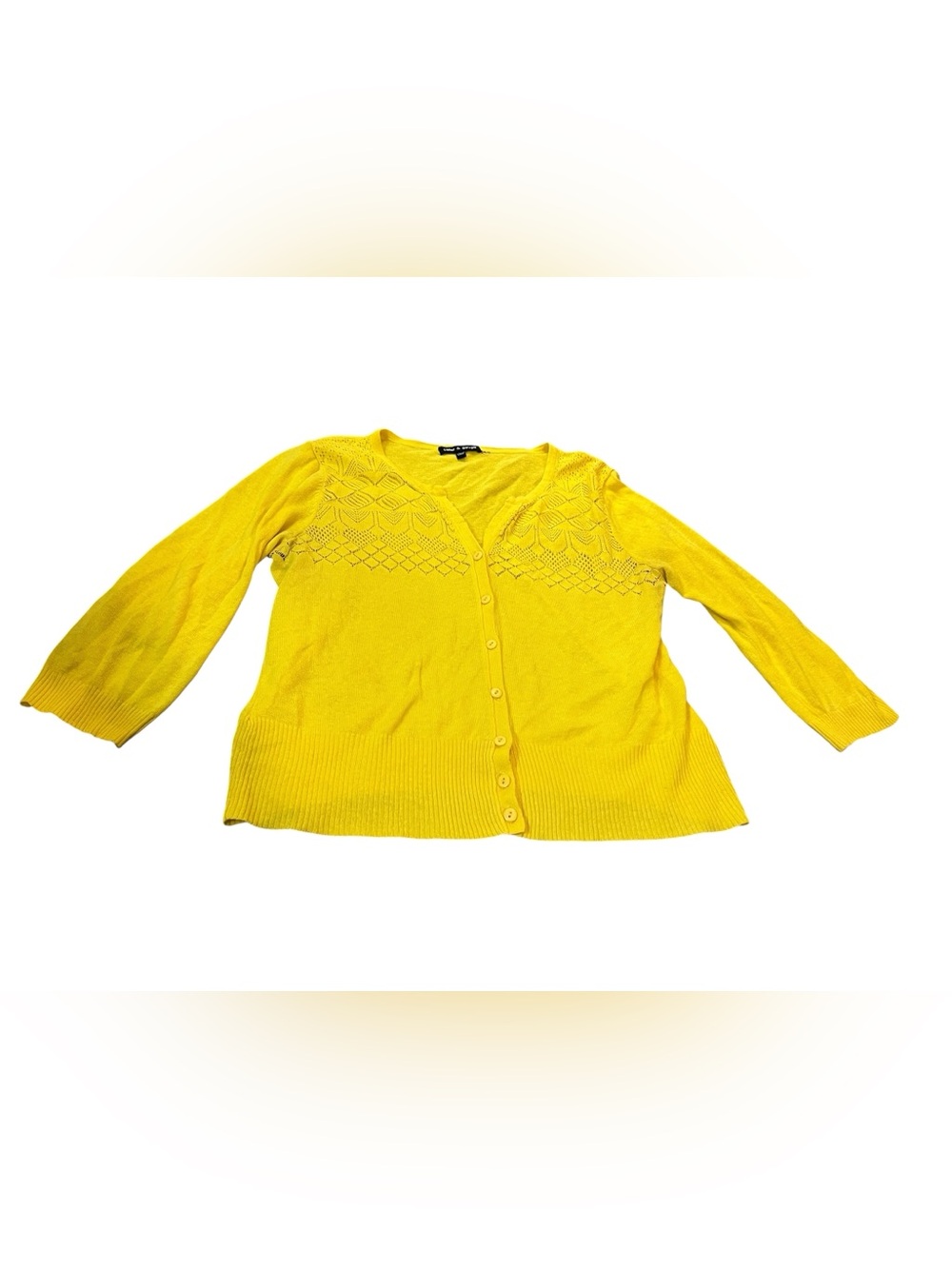 Cable & Gauge Bright Yellow Knit Button-Front Cardigan